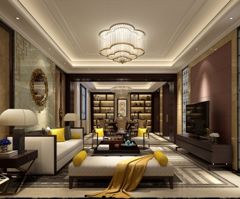 New Chinese Style A Living Room-ID:631273979