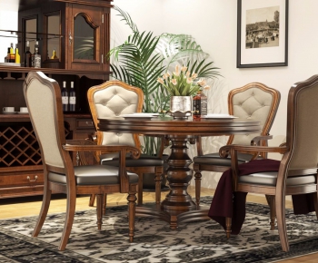 American Style Dining Table And Chairs-ID:786932773