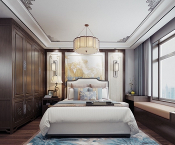 New Chinese Style Bedroom-ID:655672683