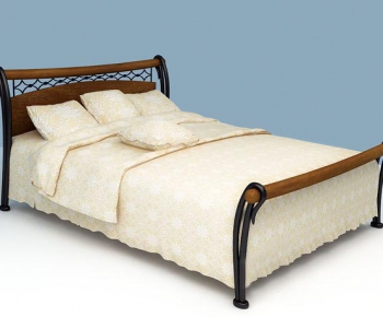 Idyllic Style Simple European Style Double Bed-ID:437931668