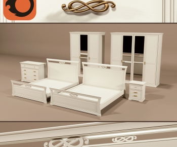 Modern Double Bed-ID:778937156