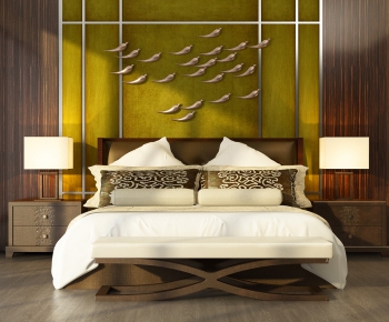 New Chinese Style Double Bed-ID:823273946