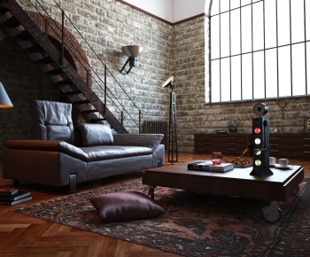 Modern Industrial Style A Living Room-ID:579537674