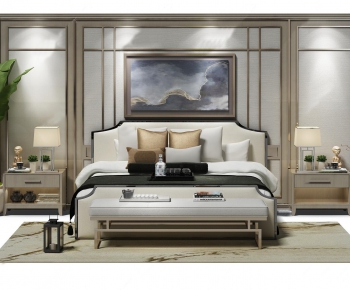 New Chinese Style Double Bed-ID:545263219