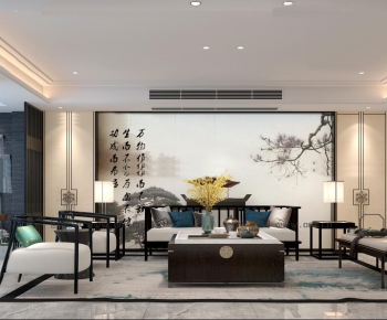 New Chinese Style A Living Room-ID:236357157