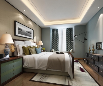 New Chinese Style Bedroom-ID:654362187