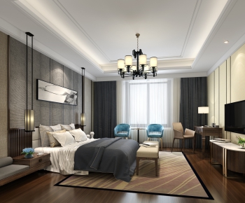 New Chinese Style Bedroom-ID:741835951