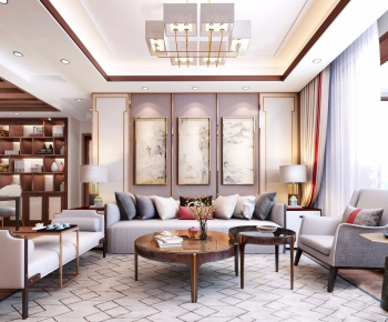New Chinese Style A Living Room-ID:306368167