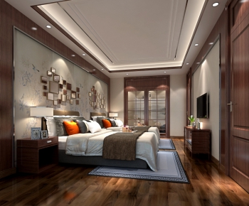 New Chinese Style Double Bed-ID:189586292