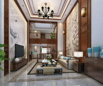 New Chinese Style A Living Room-ID:264259552