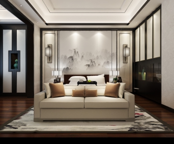 New Chinese Style Bedroom-ID:694422937