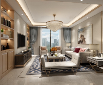 Modern Hong Kong Style A Living Room-ID:744902995