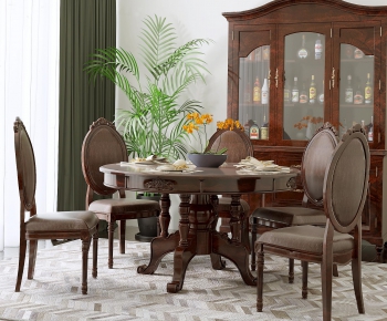 American Style Dining Table And Chairs-ID:225343365