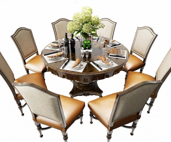 American Style Dining Table And Chairs-ID:121830944