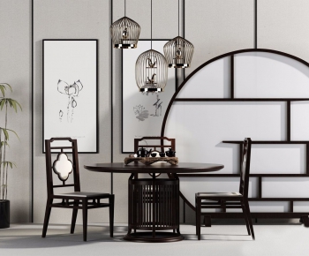 New Chinese Style Dining Table And Chairs-ID:393196945