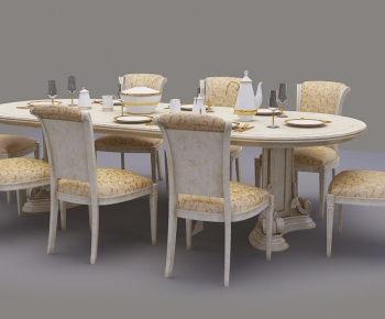 European Style Dining Table And Chairs-ID:178182589