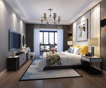 New Chinese Style Bedroom-ID:970996575