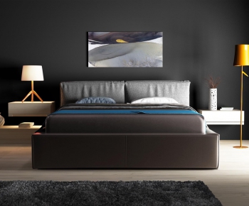 Modern Nordic Style Double Bed-ID:940098872