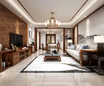 New Chinese Style A Living Room-ID:772570313