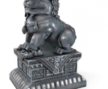 现代新中式狮子雕塑-ID:550613753
