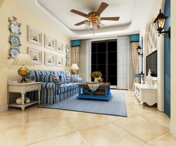 Mediterranean Style A Living Room-ID:874561373