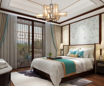 New Chinese Style Bedroom-ID:104850871