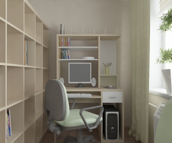 Modern Computer Desk And Chair-ID:619003588
