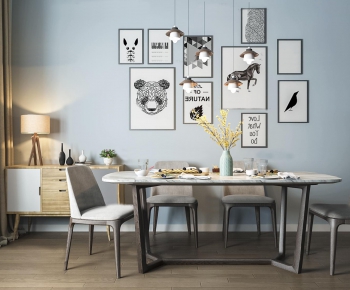 Nordic Style Dining Table And Chairs-ID:949037218