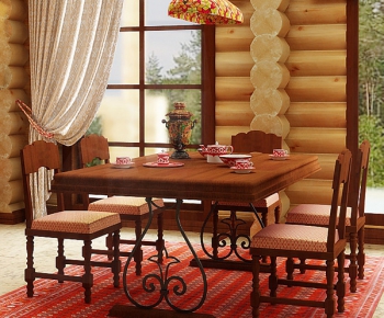 American Style Dining Table And Chairs-ID:971505136