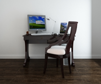 American Style Computer Desk And Chair-ID:835991422
