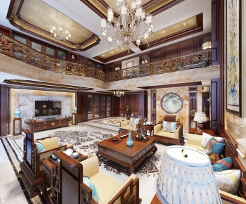 Chinese Style A Living Room-ID:974060943