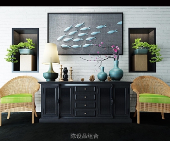 New Chinese Style Side Cabinet/Entrance Cabinet-ID:135184675