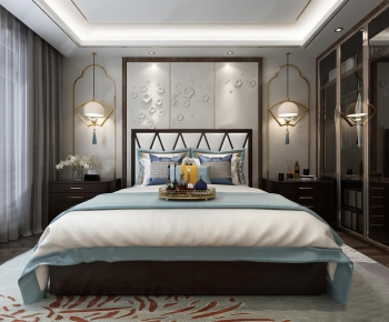 New Chinese Style Bedroom-ID:789854977