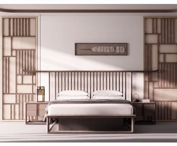 New Chinese Style Double Bed-ID:416506948