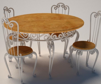 European Style Dining Table And Chairs-ID:107608115