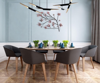 Modern Nordic Style Dining Table And Chairs-ID:804037721