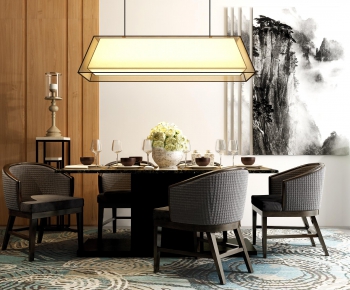 New Chinese Style Dining Table And Chairs-ID:290996258