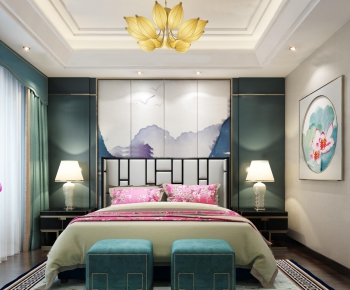 New Chinese Style Bedroom-ID:391331211