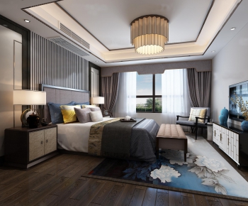 New Chinese Style Bedroom-ID:638557434