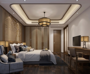 New Chinese Style Bedroom-ID:654727645
