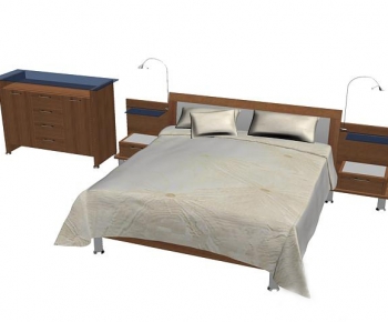 Modern Double Bed-ID:518468331