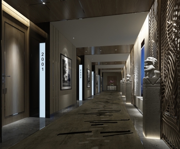 New Chinese Style Corridor Elevator Hall-ID:599614681