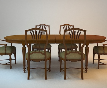 American Style Dining Table And Chairs-ID:935111442