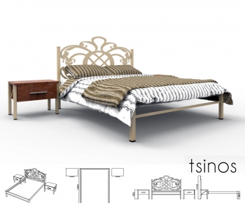 European Style Double Bed-ID:704714993