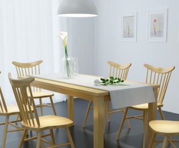 Modern Nordic Style Dining Table And Chairs-ID:658675417