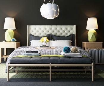 Modern Double Bed-ID:506487128