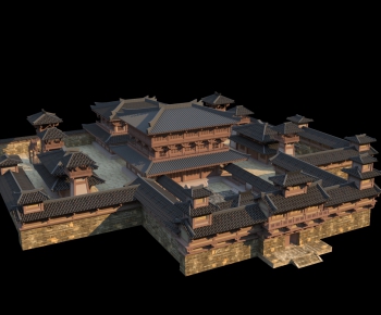 Chinese Style Ancient Architectural Buildings-ID:425074257