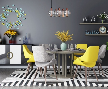 Nordic Style Dining Table And Chairs-ID:488254185