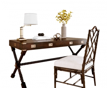 American Style Computer Desk And Chair-ID:829820196