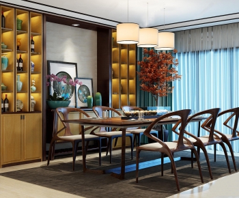 New Chinese Style Dining Room-ID:664687288